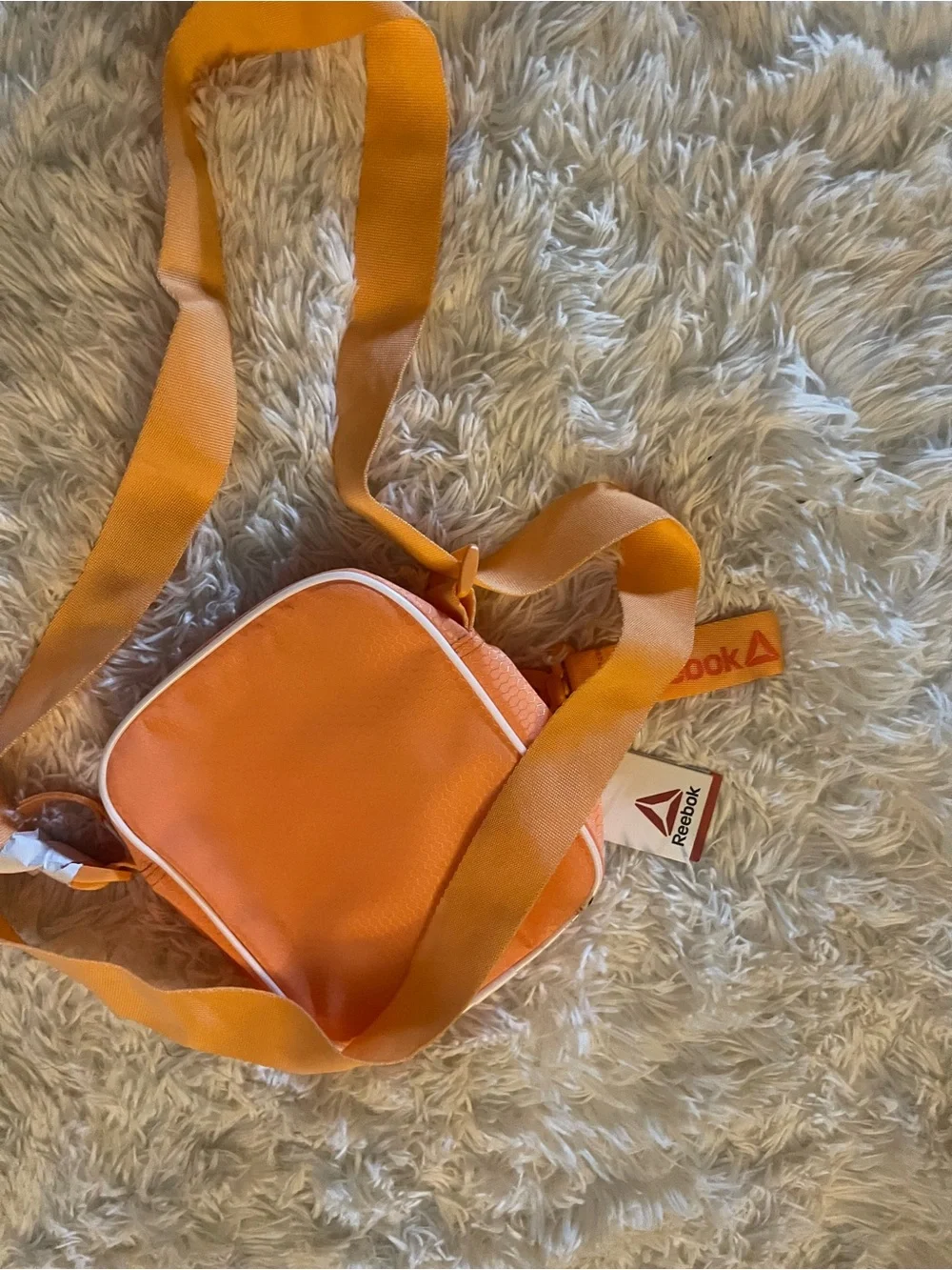 Orange Mini Crossbody Bag with White Logo